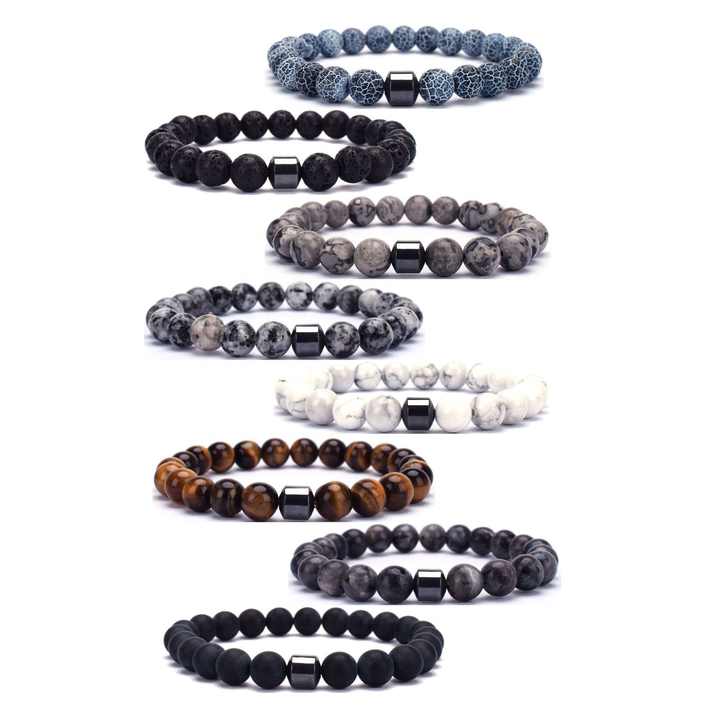 Hot Men Women Jewelry Pulsera Mujeres Natural Gemstone Bangles Healing Stone Bead Bracelets
