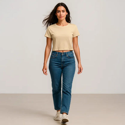 THE VINTAGE CLOTHING NEW TRENDY COLLECTION IMPORTED HIGH QUALITY PLANE CROP TSHIRT FOR WOMENS AND GIRLS - New Launch Jan 2025 - Crop Top