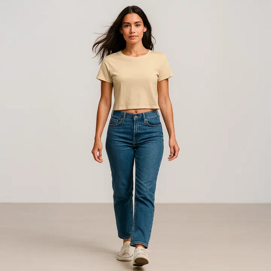 THE VINTAGE CLOTHING NEW TRENDY COLLECTION IMPORTED HIGH QUALITY PLANE CROP TSHIRT FOR WOMENS AND GIRLS - New Launch Jan 2025 - Crop Top